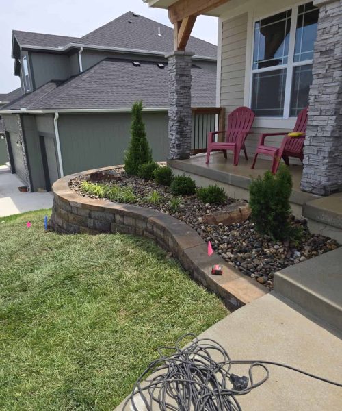 landscaping in Mission, KS with stone walkway design